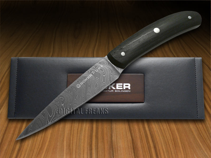 BOKER PURE Premium Kitchen Cutlery 2 Bog Oak Damascus Paring Knives