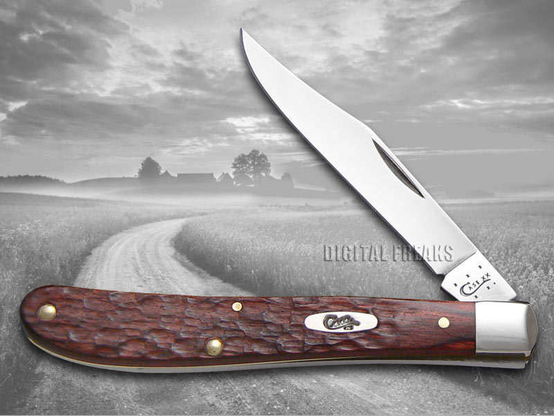 CASE XX Jigged Rosewood Slimline Trapper Stainless Pocket Knives Knife
