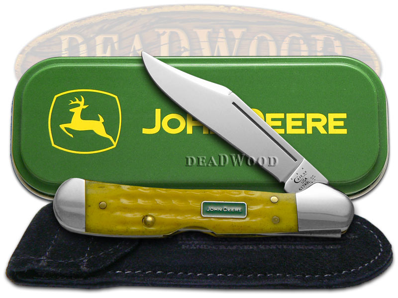 CASE XX John Deere Yellow Bone Mini Copperlock Stainless Pocket Knife