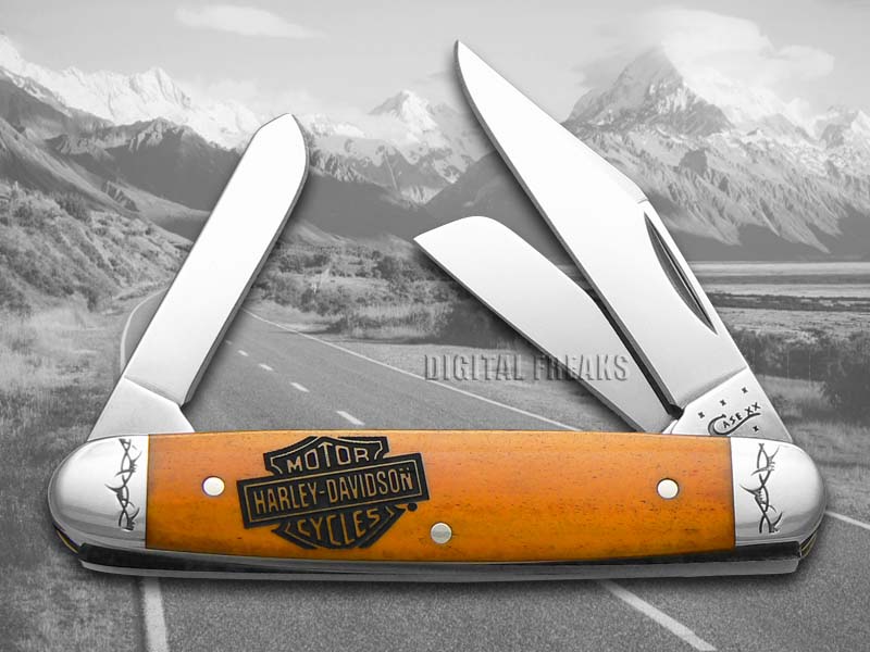 CASE XX HarleyDavidson Smooth Persimmon Orange Bone Stockman Pocket