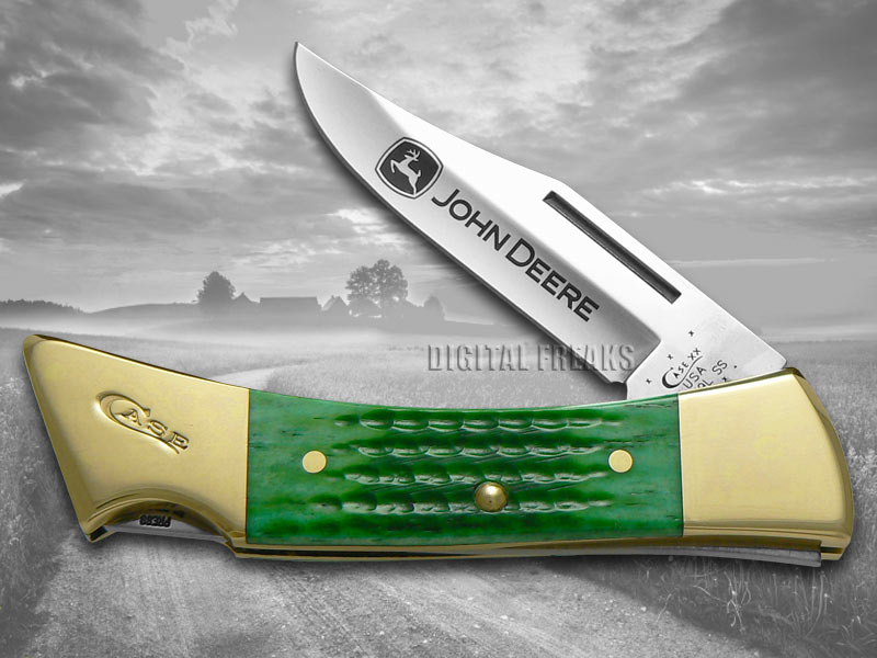 CASE XX John Deere Green Bone Hammerhead Lockback Stainless Pocket