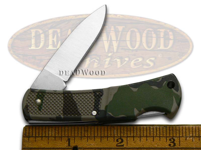 CASE XX Camo Caliber Zytel Small Lockback Stainless Pocket Knife Knives