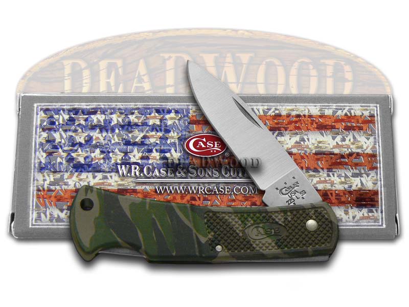 CASE XX Camo Caliber Zytel Small Lockback Stainless Pocket Knife Knives