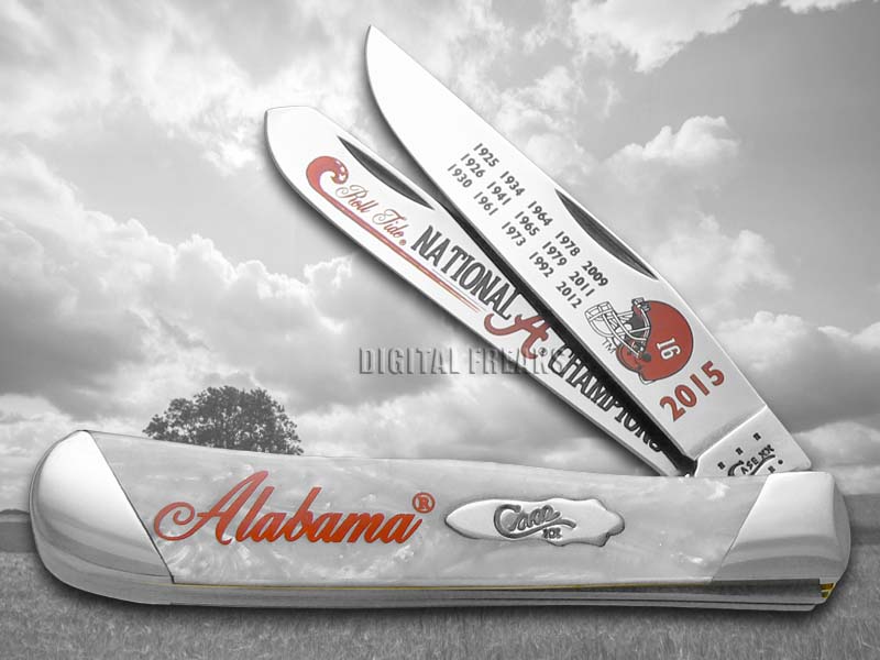 CASE XX Alabama 2015 National Champs White Pearl Corelon Trapper Pocket