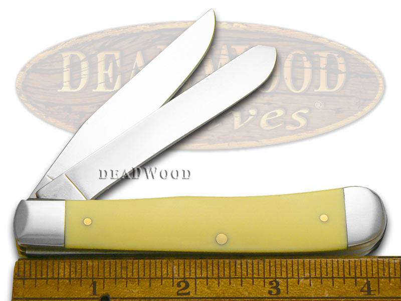CASE XX Father & Daughter Yellow Delrin Trapper Stainless Pocket Knife