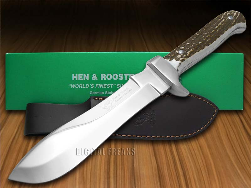 HEN & ROOSTER AND Genuine Deer Stag Fixed Blade Skinner Stainless