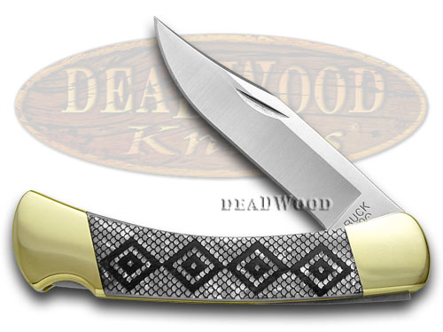 Buck 110 Folding Hunter Diamondback Custom White Pearl Corelon 1/400 Knives
