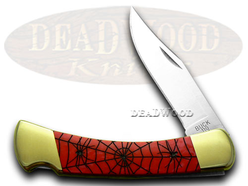 Buck 110 Custom Red Pearl Corelon Recluse 1/400 Pocket Knife