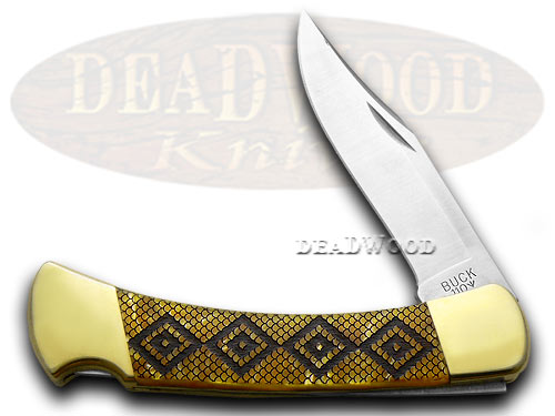 Buck 110 Custom Gold Corelon Diamondback 1/400 Hunter Pocket Knives