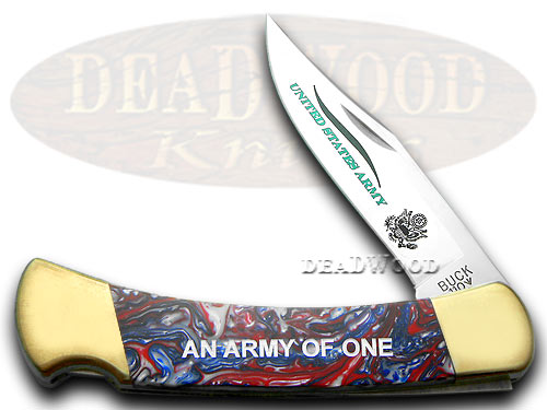 Buck 110 Custom Star Spangled Corelon Army Folding Hunter 1/400 Pocket Knives