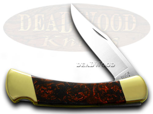 Buck 110 Folding Hunter Custom Black Lava Corelon Pocket Knife