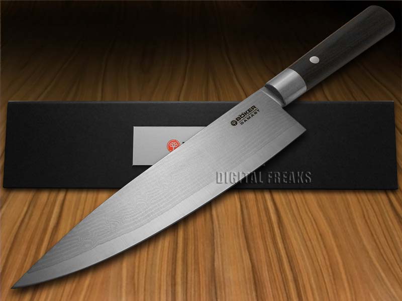 BOKER TREE BRAND Damascus Premium Kitchen Cutlery Black Olive Wood Chef