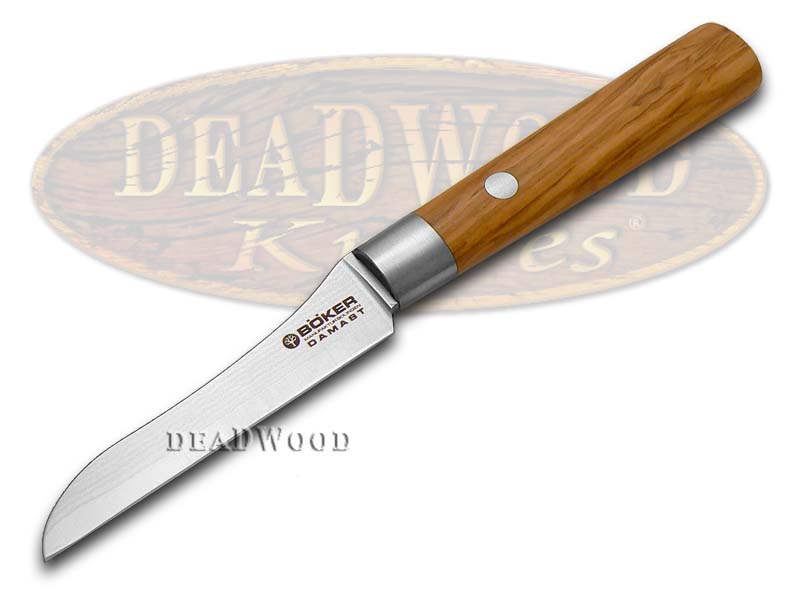 Boker Tree Brand Premium Kitchen Cutlery Olive Wood Damascus Vegetable Knife