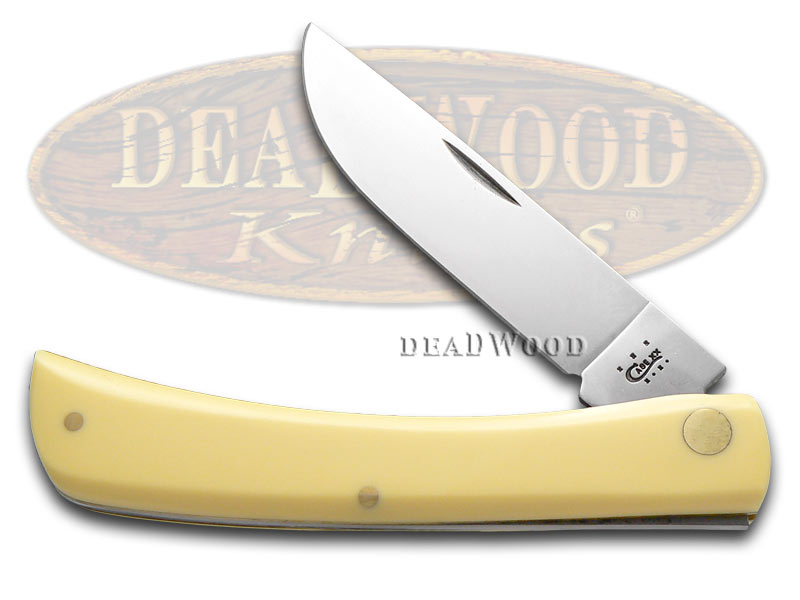 Case xx Yellow Delrin Sodbuster Chrome Vanadium Pocket Knife Knives