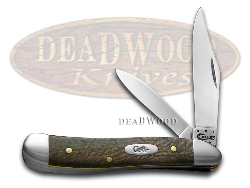 Case XX Smooth Gray Sycamore Wood Peanut Stainless Pocket Knife