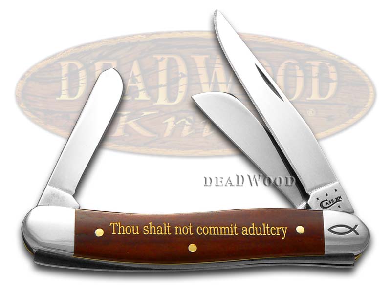 Case XX 7th Commandment Chestnut Bone Medium Stockman 1/500 Stainless Pocket Knife