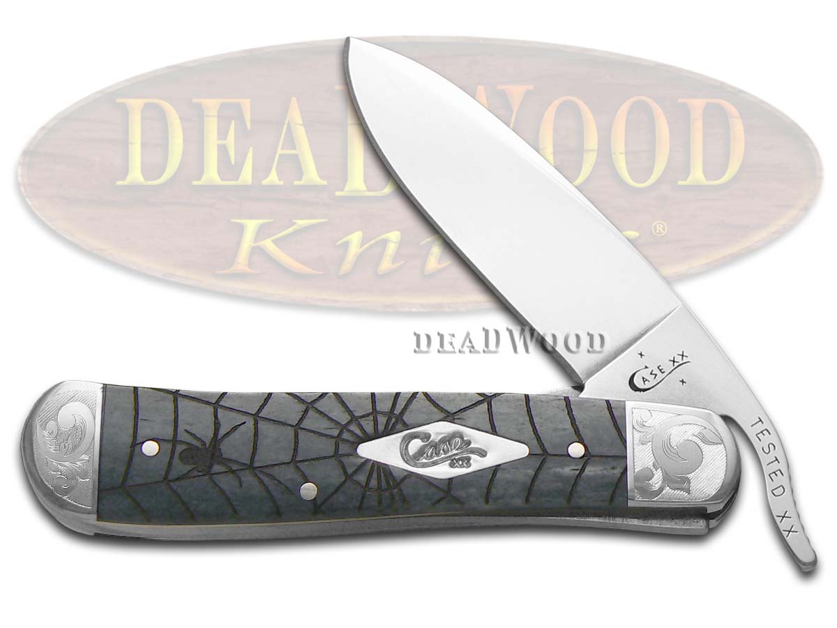 Case XX Scrolled Spider Web Gray Bone Russlock 1/200 Stainless Pocket Knife