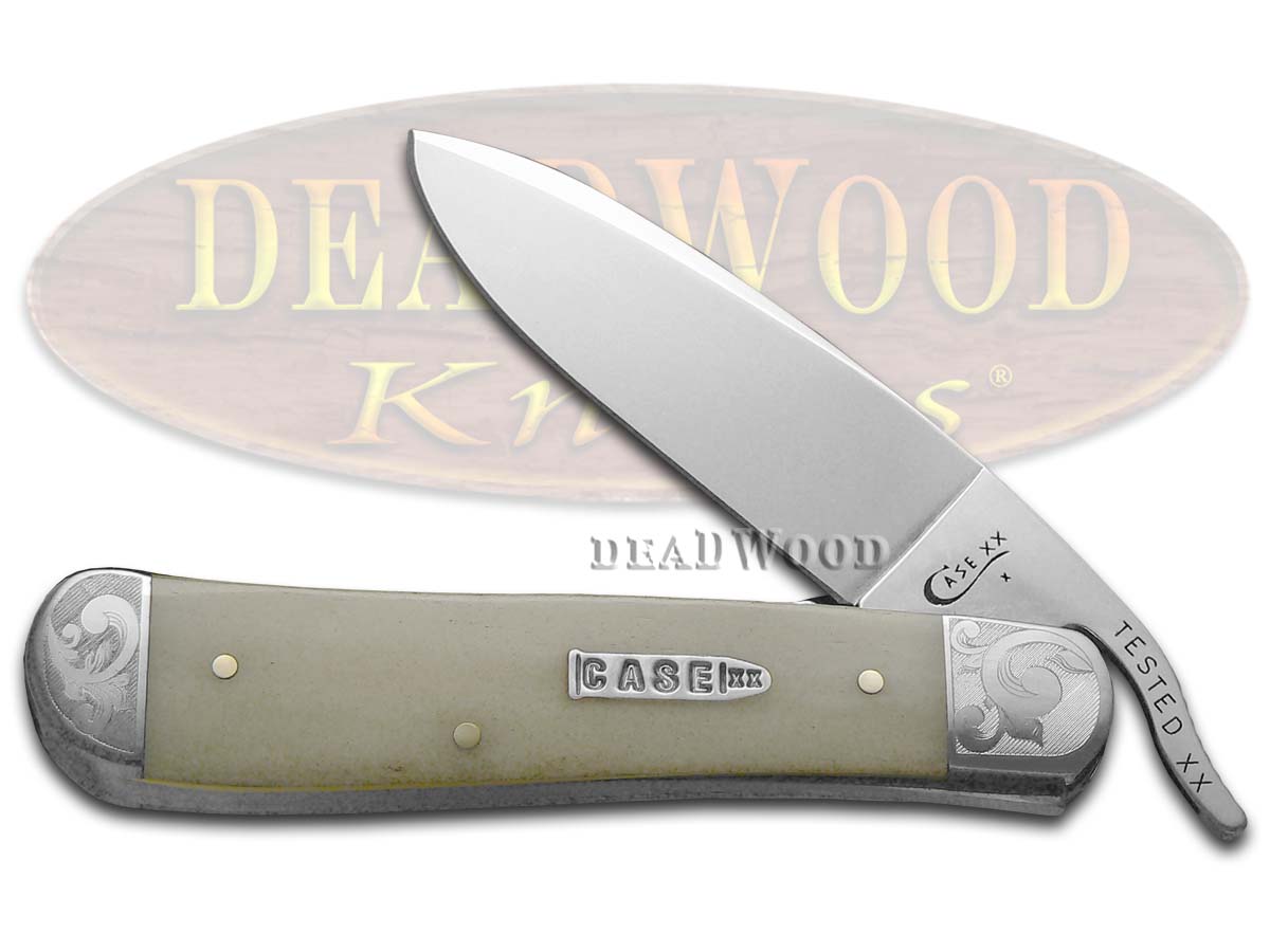 Case XX Smooth Natural Bone Scrolled Russlock 1/300 Stainless Pocket Knife