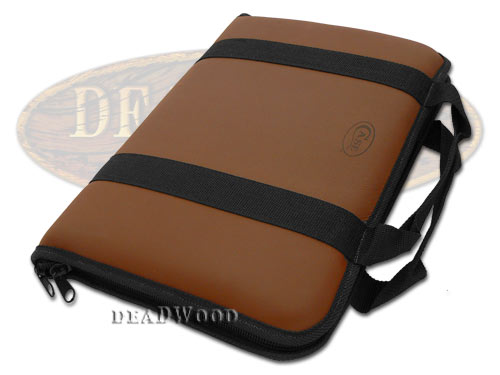 Case XX Medium Brown Leather and Cotton Knife Carrying Case for Pocket Knives