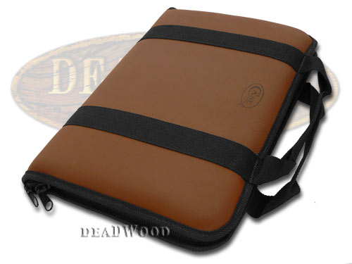 Case XX Large Brown Leather and Cotton Knife Carrying Case for Pocket Knives