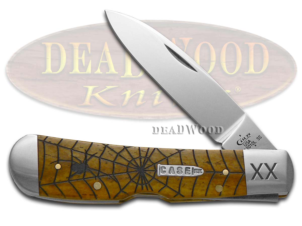 Case XX Spider Web Antique Bone Tribal Lock 1/500 Stainless Pocket Knife