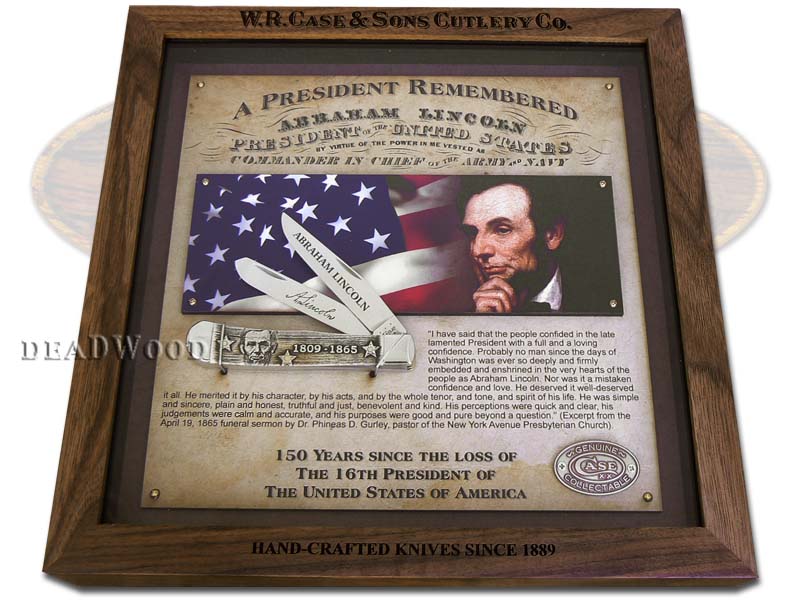 Case XX Abraham Lincoln Embossed Bone Trapper 1/250 Stainless Pocket Knife