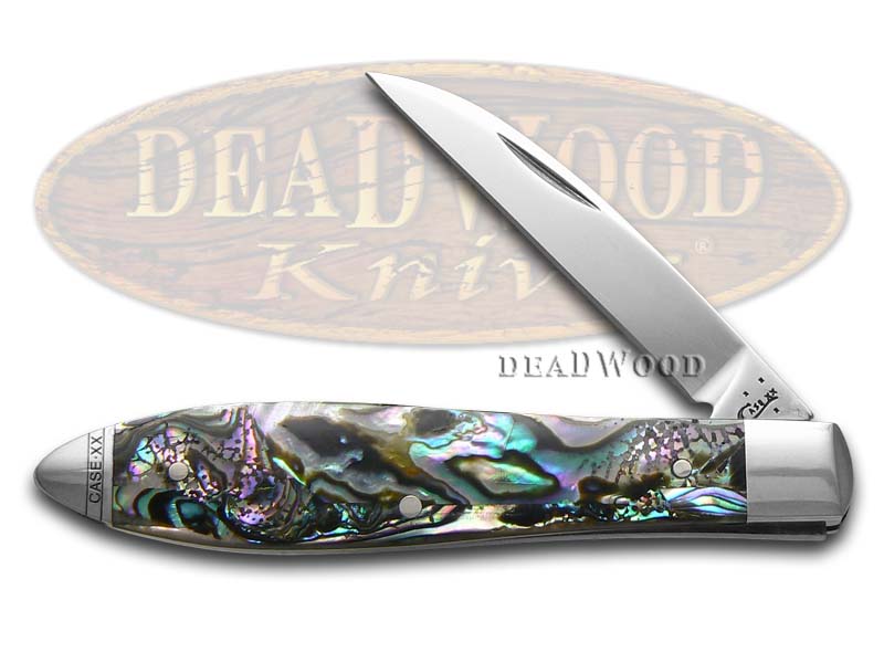 Case XX Genuine Abalone Tear Drop Gent Stainless Pocket Knife