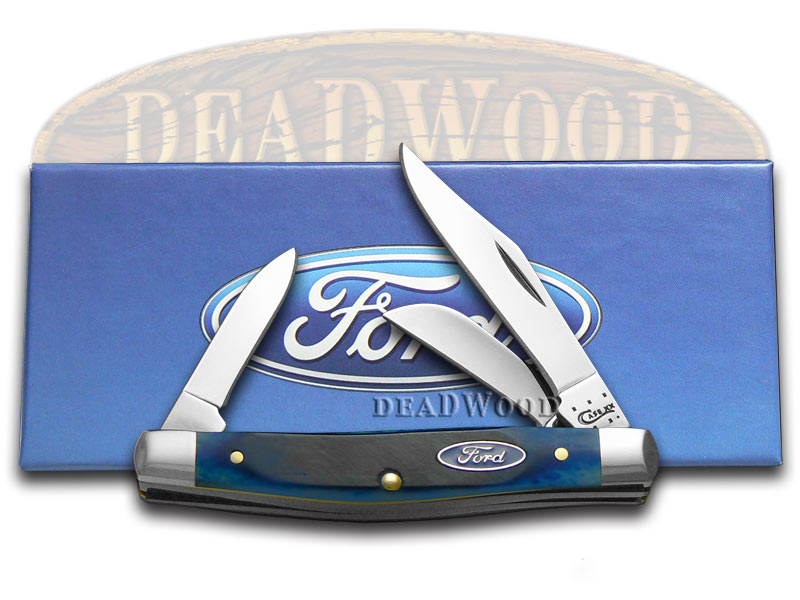 CASE XX Ford Medium Stockman Knife Blue Bone Stainless Pocket Knives