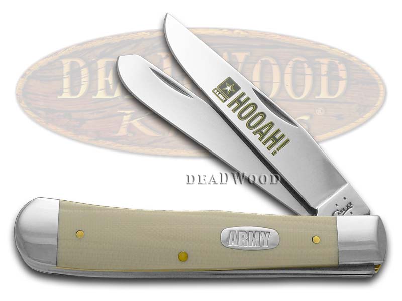 Case xx U.S. Army Smooth Tan G10 Trapper Stainless Pocket Knife Knives