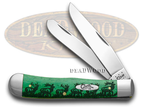 Case XX Smooth Green Bone Elk 1/500 Trapper Pocket Knife