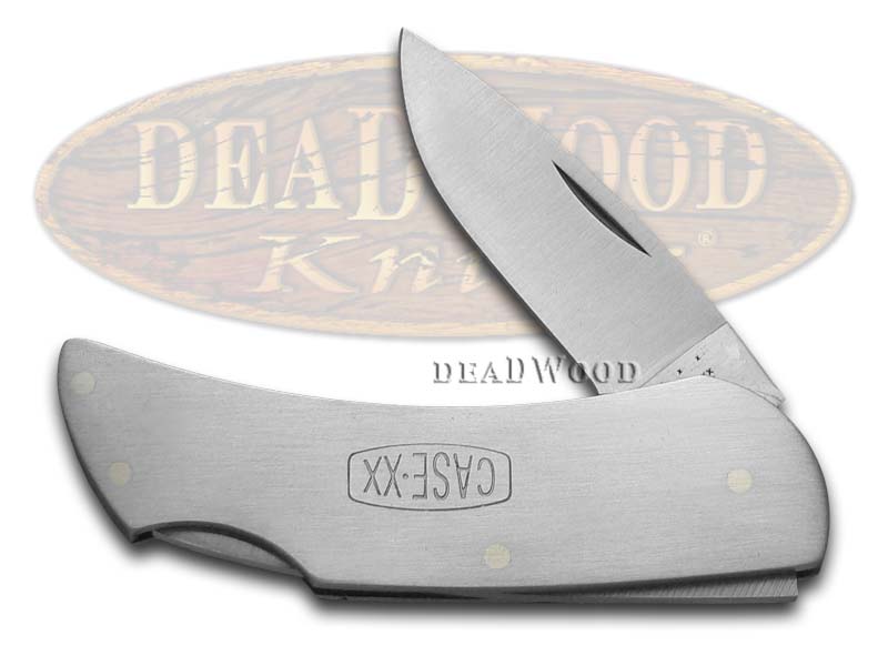 Case XX Engraved Logo Brushed Stainless Steel Executive Lockback Pocket Knife