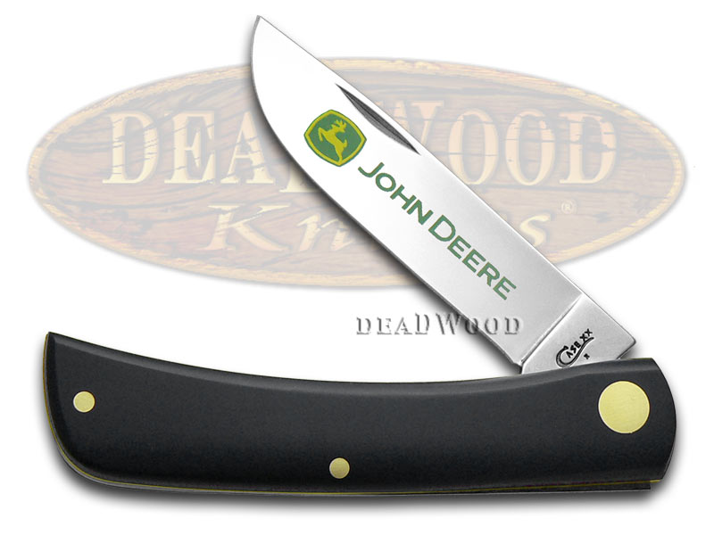 Case xx John Deere Black Delrin Sodbuster Jr Stainless Pocket Knife Knives