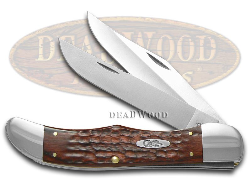 Case XX Jigged Brown Stamina Wood Folding Hunter Stainless Pocket Knife