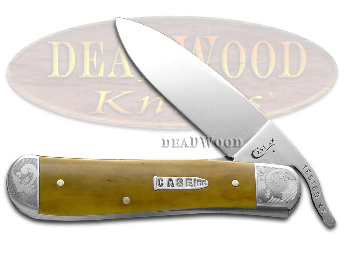 Case xx Smooth Antique Bone Scrolled Russlock 1/300 Stainless Pocket Knife Knives