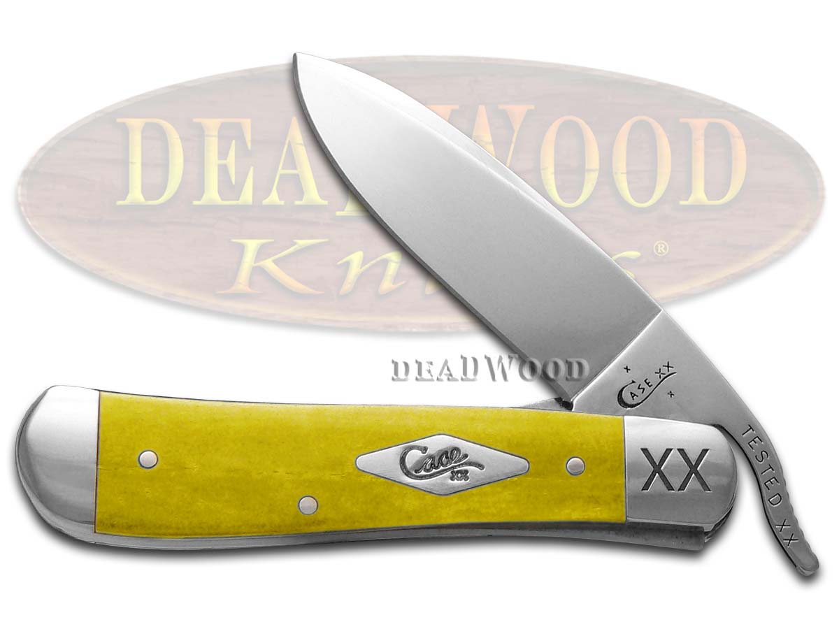 Case XX Smooth Yellow Bone Russlock 1/500 Stainless Pocket Knife