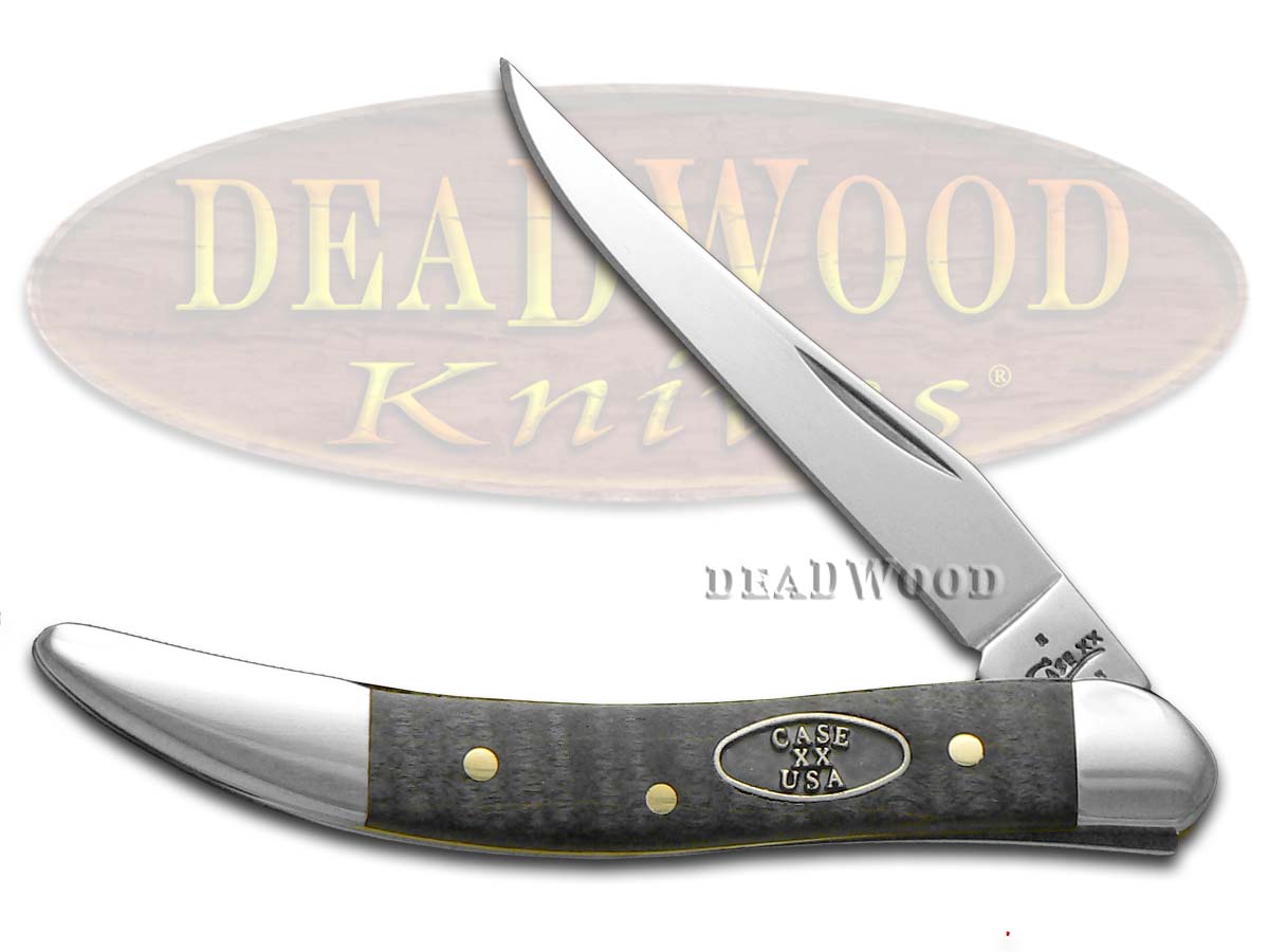 Case XX Smooth Black Curly Maple Wood Toothpick Stainless Pocket Knife