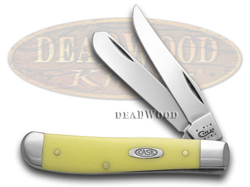 Case XX Smooth Yellow Delrin Mini Trapper CV Pocket Knife