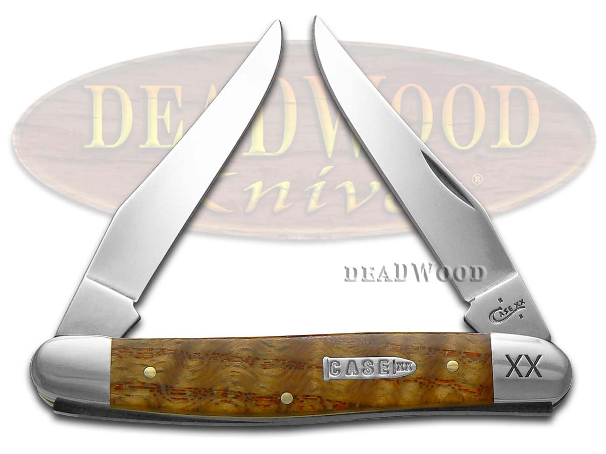 Case xx Muskrat Knife Curly Oak Wood Handle 1/500 Stainless Pocket Knives 29802 eBay