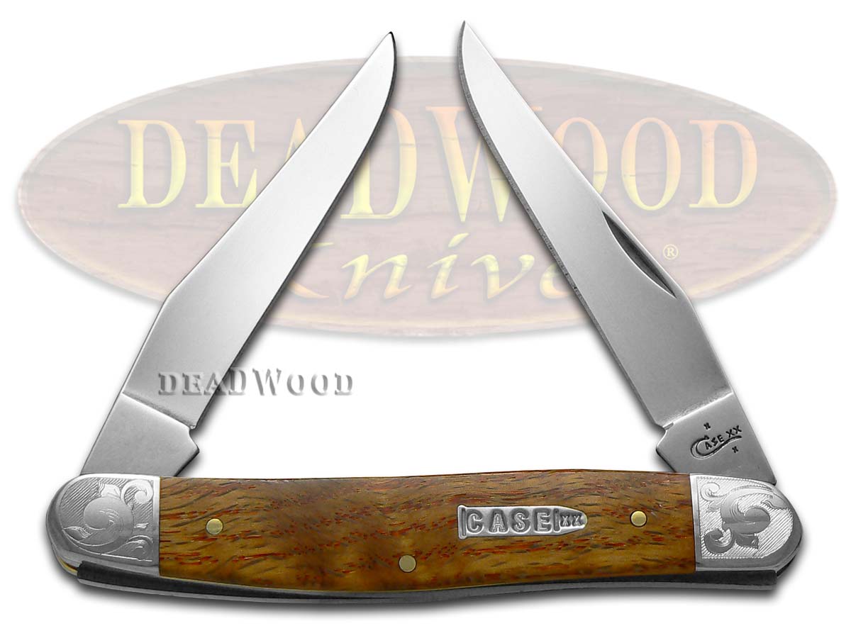 Case XX Scrolled Curly Oak Wood Muskrat Stainless Pocket Knife