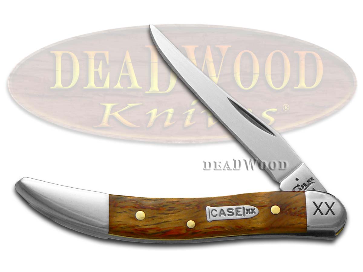 Case XX Curly Oak Wood Toothpick Stainless Pocket Knife