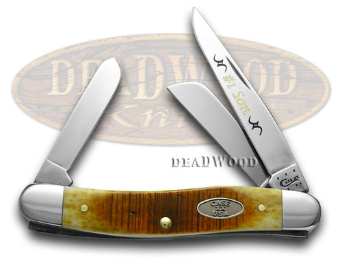 Case xx No.1 Son Sawcut Antique Bone Stainless Med Stockman 1/500 Pocket Knife Knives