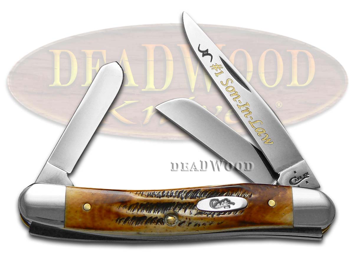 Case xx No.1 Son-in-Law BoneStag Medium Stockman Stainless Pocket Knife Knives