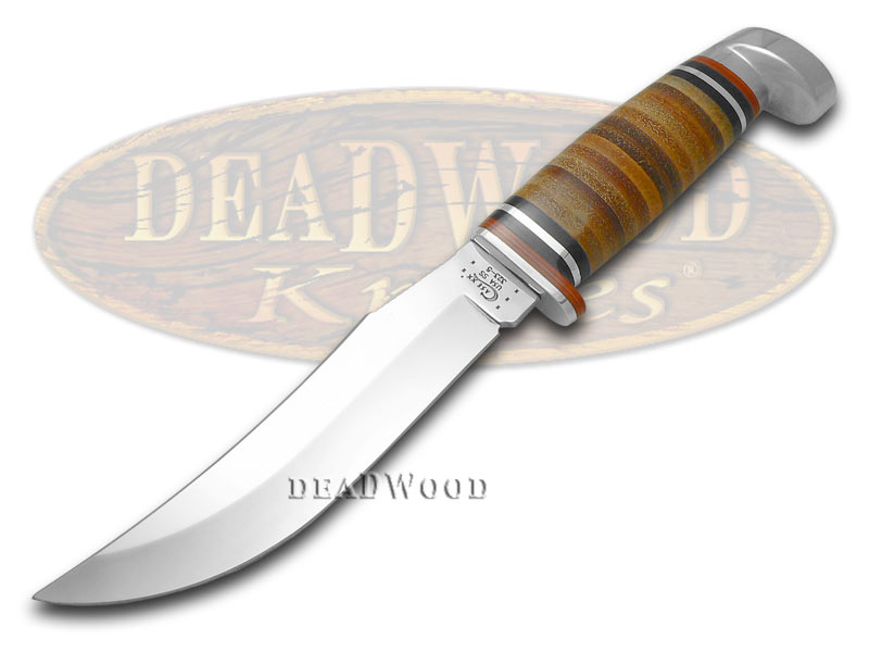 Case xx Polished Leather 5' Fixed Blade Hunter Stainless Knife Knives