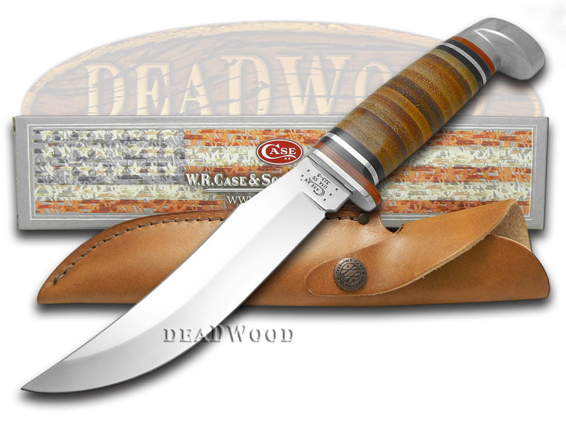 Case xx Fixed Blade 5" Skinner Hunter Knife Polished Leather Stainless