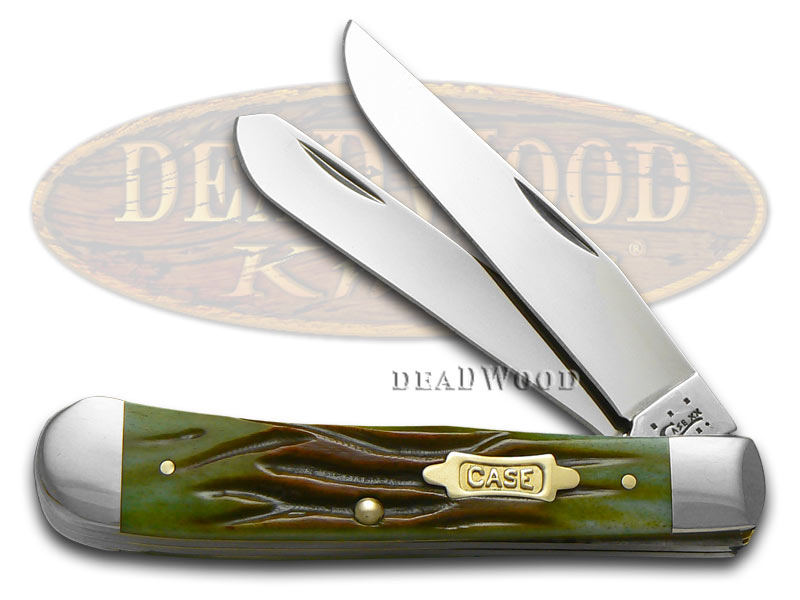 Case XX Worm Groove Moss Brown Bone Trapper 1/1000 Stainless Pocket Knife