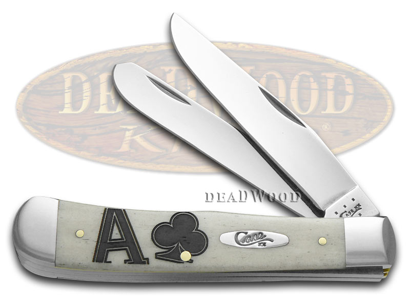 Case XX Ace of Clubs Natural Bone Trapper Stainless Pocket Knife