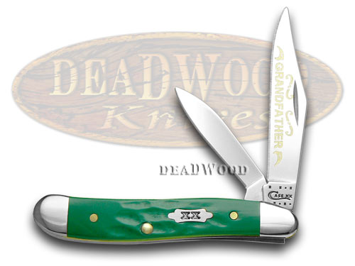 Case xx Rough Green Grandfather 1/500 Peanut Pocket Knife Knives