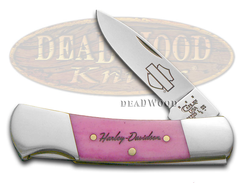 Case XX Harley-Davidson Pink Bone Small Lockback Stainless Pocket Knife