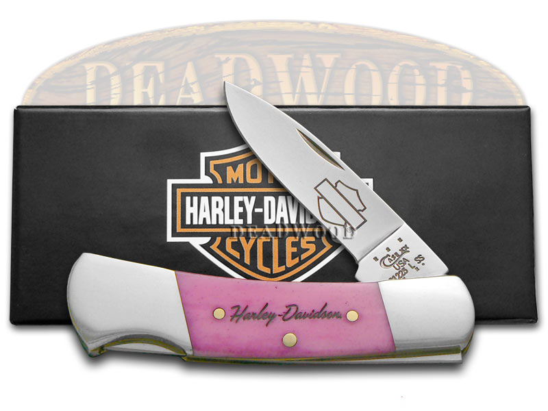 CASE XX HarleyDavidson Pink Bone Small Lockback Stainless Pocket Knife Knives eBay