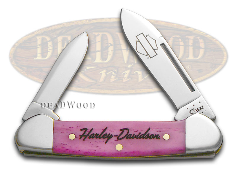 Case XX Harley-Davidson Pink Bone Butterbean Stainless Pocket Knife